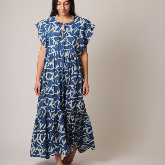 Blue and White Maxi Dress - Picture 8 of 13